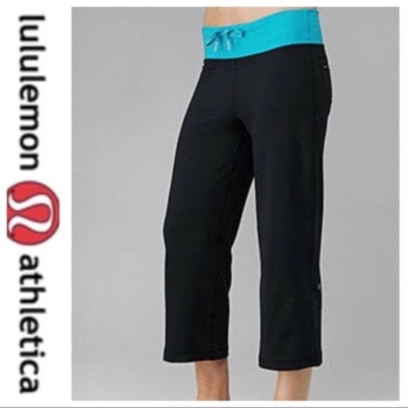 lululemon athletica Pants - 💕SALE💕Lululemon Black Blue Wide Leg Crops